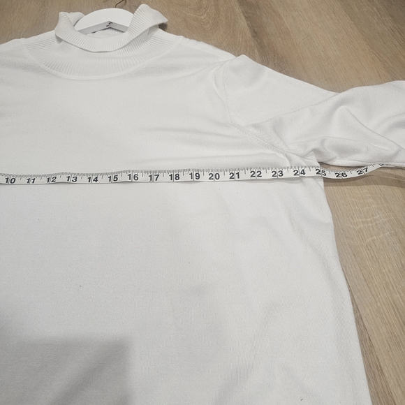 Plus Sz 2X Calvin Klein White Turtleneck Sweater Office Casual Knit - Picture 8 of 13